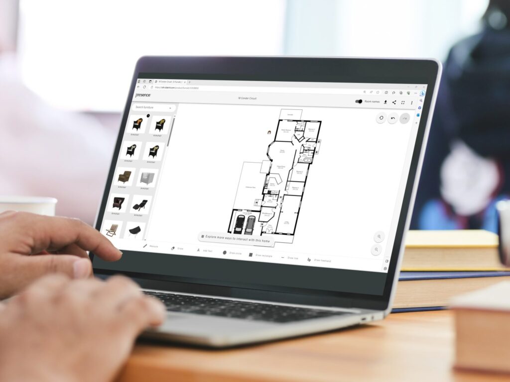 Floorplan on a laptop