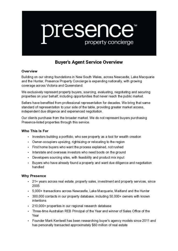 Buyer's Agent Service Overview cover